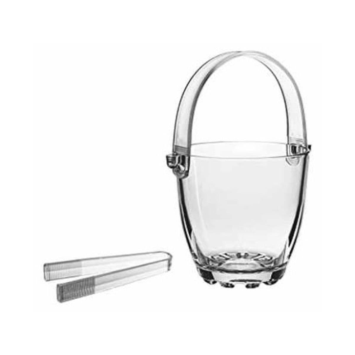 Balde hielo vidrio con pinza