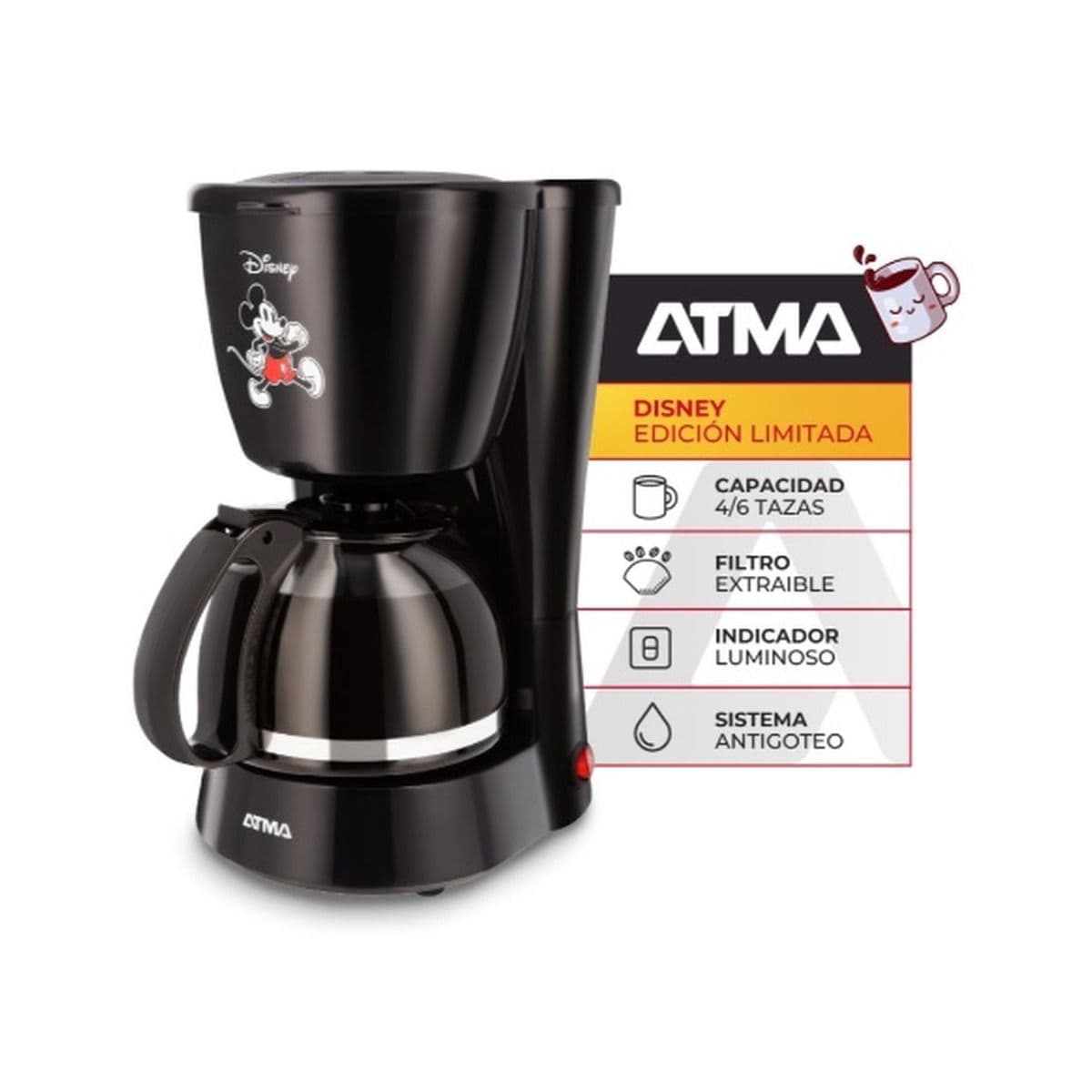 Cafetera de filtro Atma Disney
