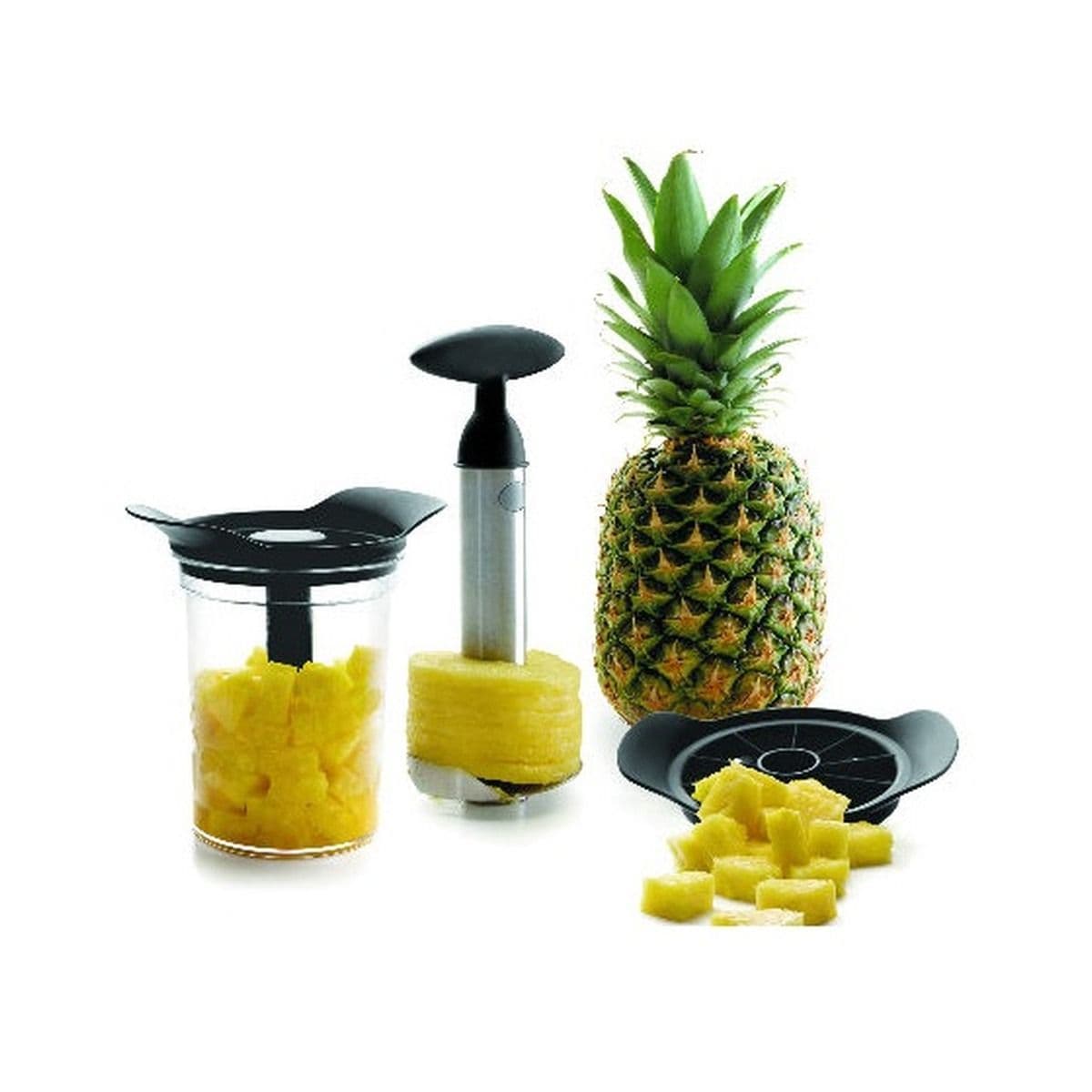Pelador de ananá acero inoxidable con recipiente