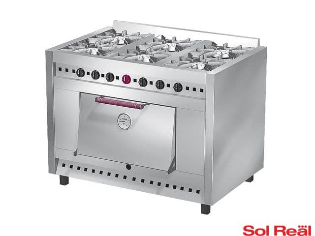 Cocina 6 hornallas Sol Real