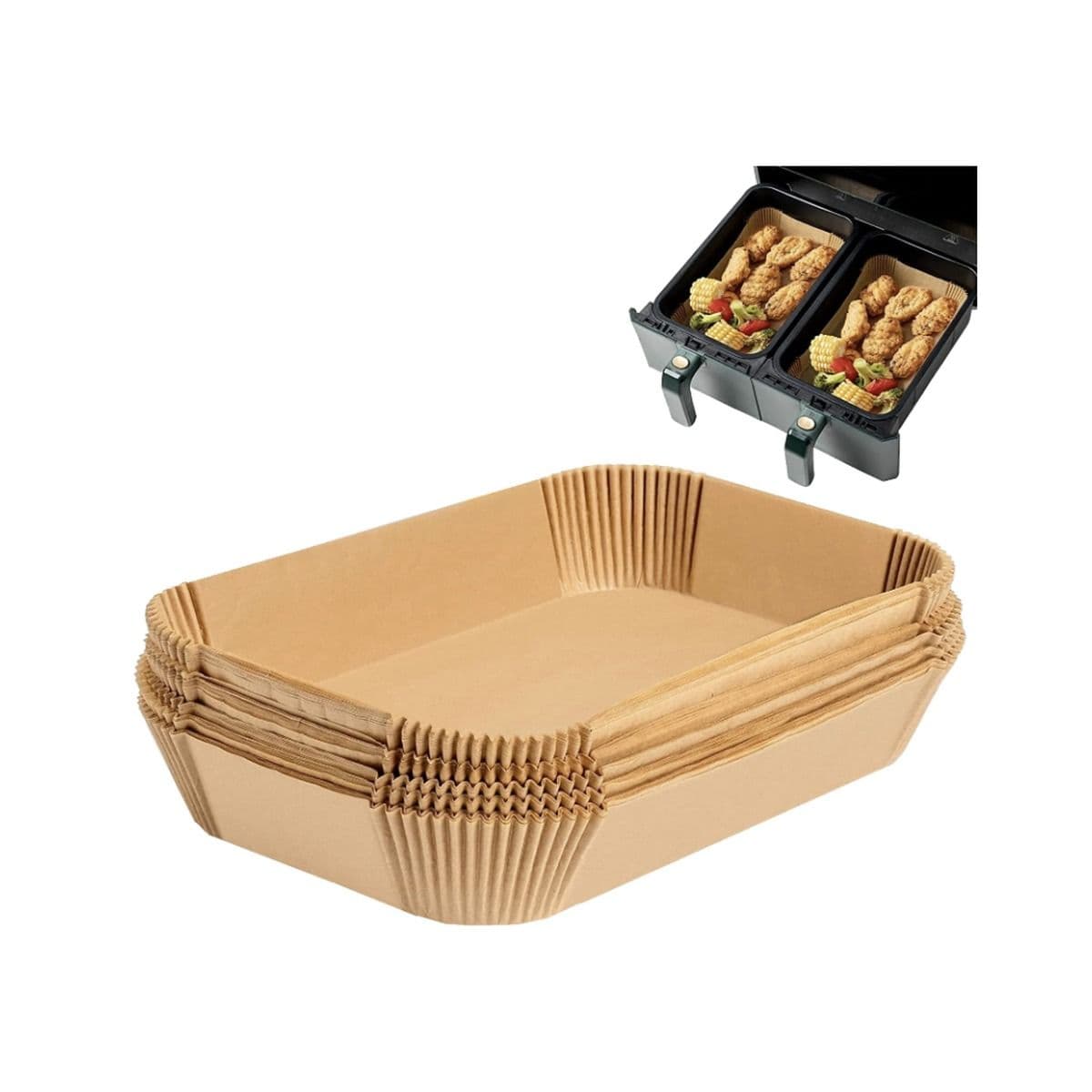 Moldes de papel para air fryer rectangular x 40