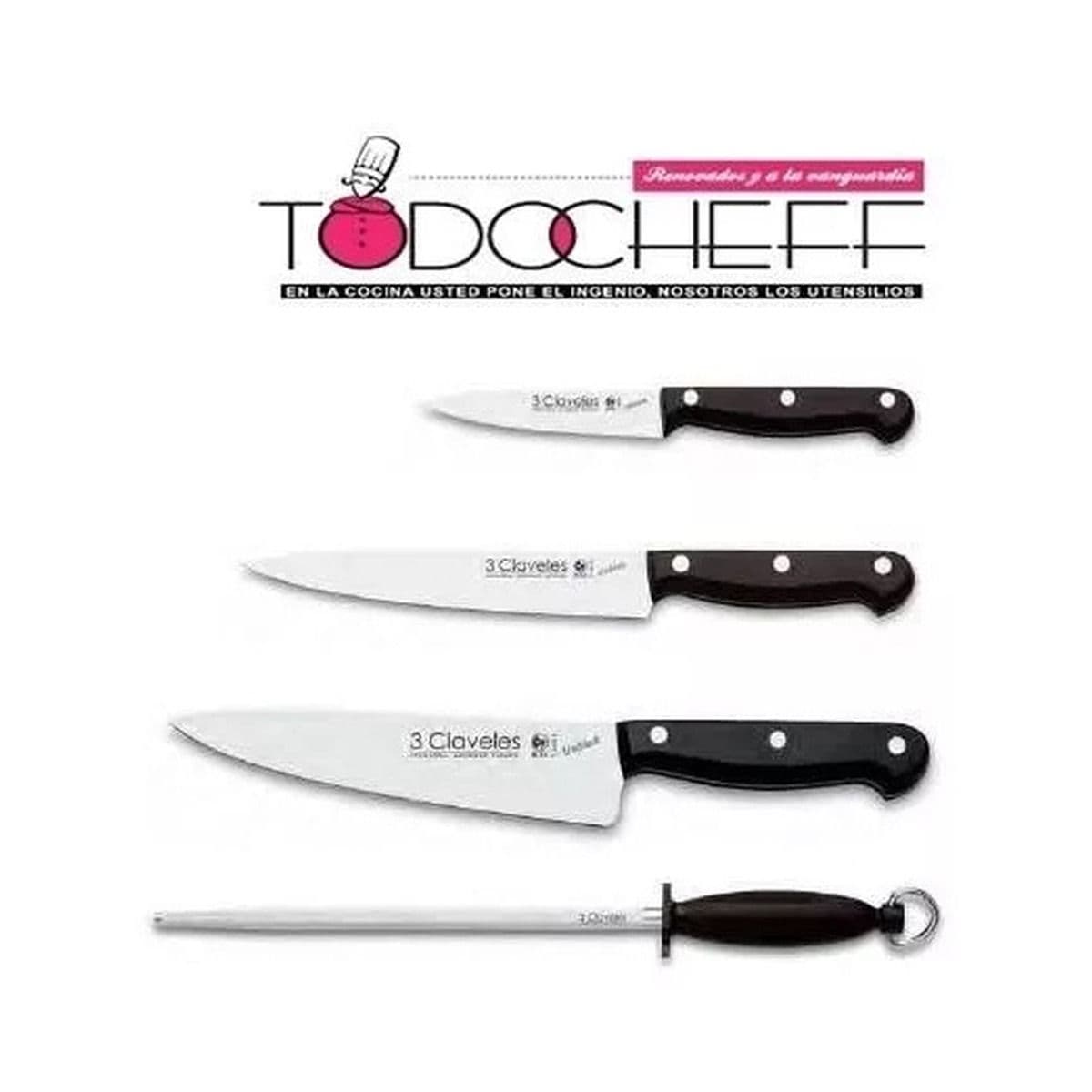 Cuchillos 3 claveles set x 4 piezas