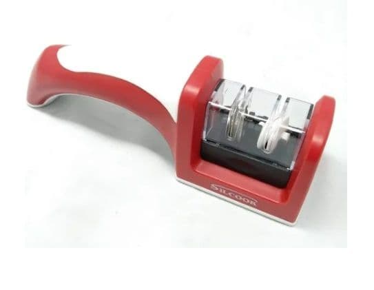 Afilador de cuhillo de mano dos ruedas