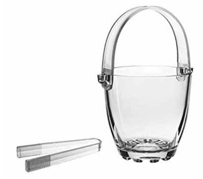 Balde hielo vidrio con pinza