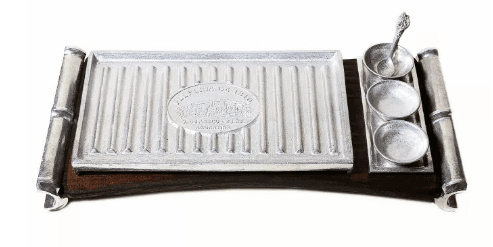 Brasero rectangular grande con dips