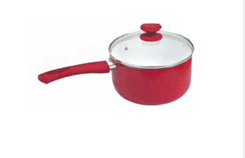 Cacerola con mango porcelanizada