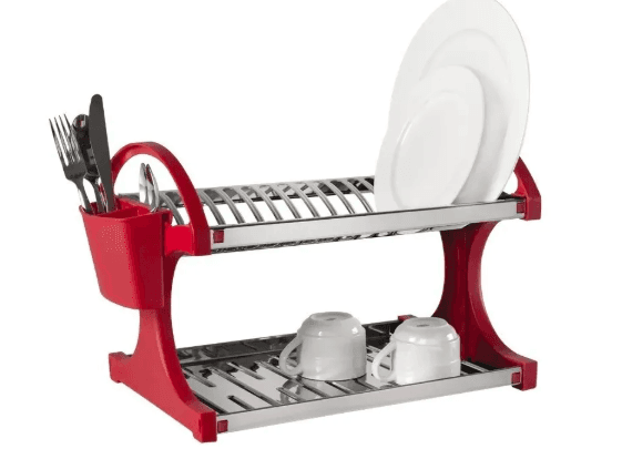 Secaplatos inox 16 platos rojo