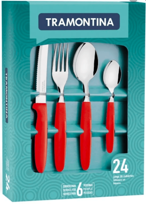 Set cubiertos ipanema rojo Tramontina