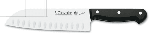 Cuchillo Santoku uniblock 3 claveles