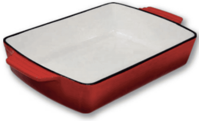 Asadera rectangular esmaltada hierro