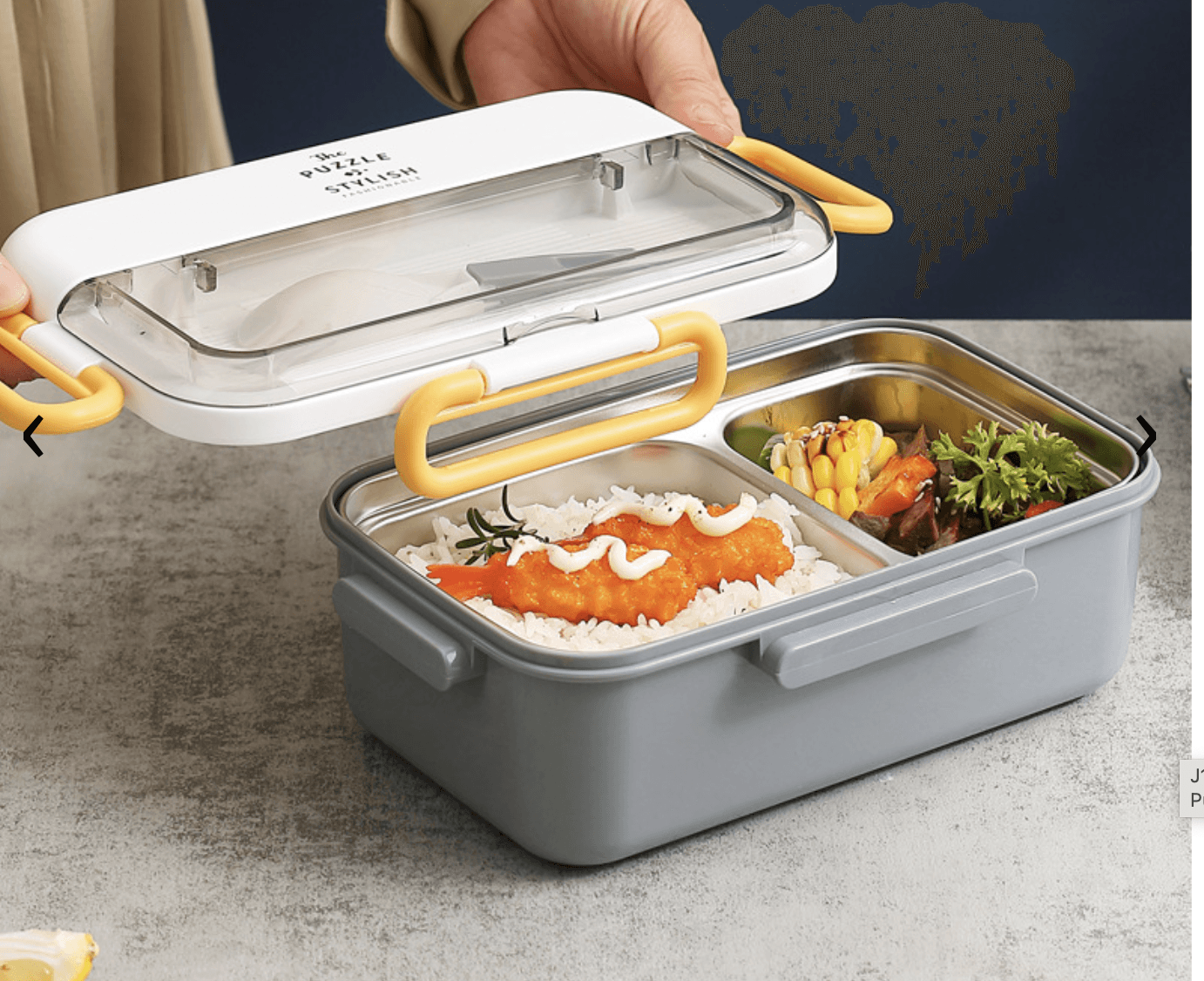 Lunchera interior acero con divisiones varios colores