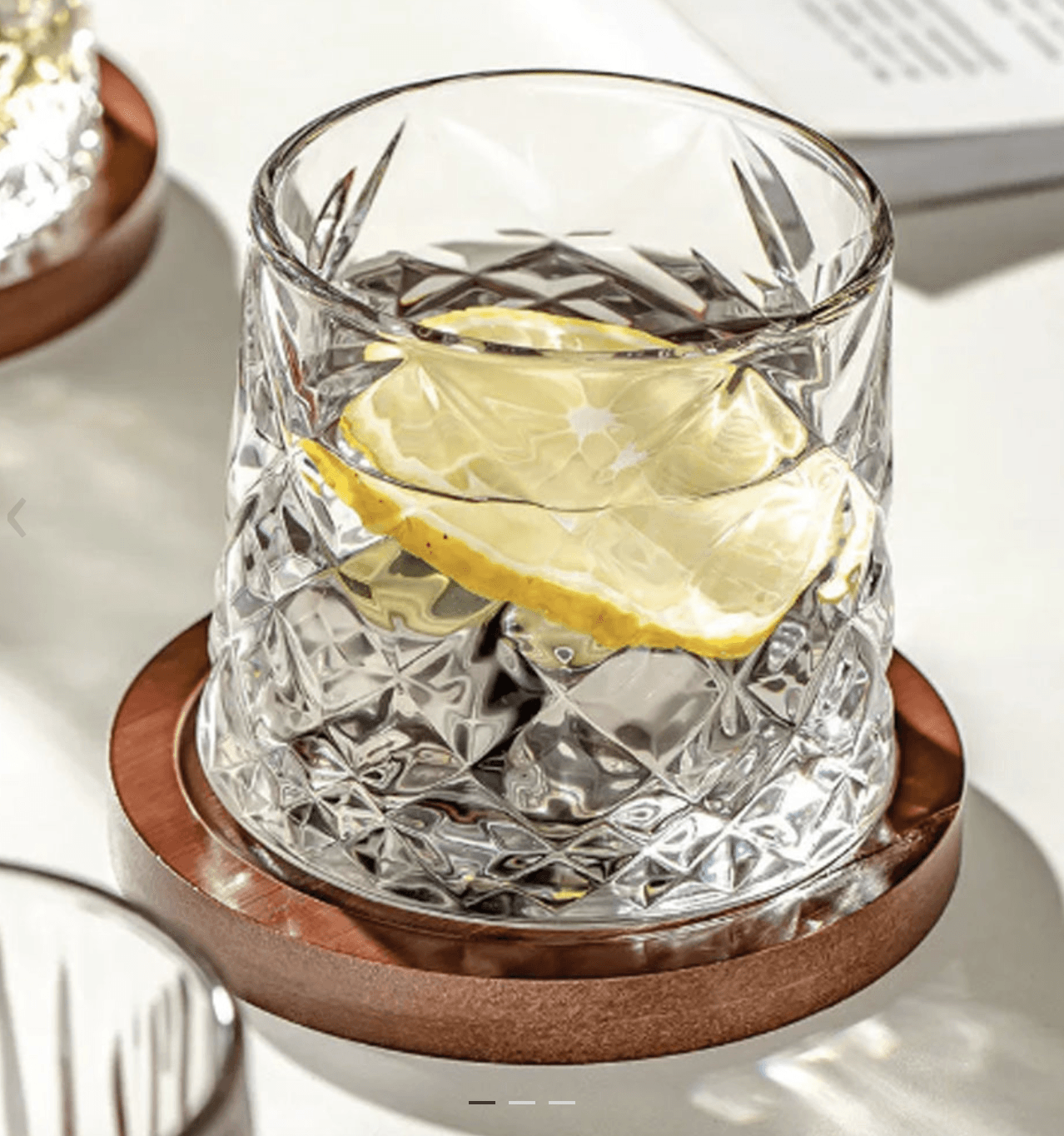 Vaso de whisky giratorio