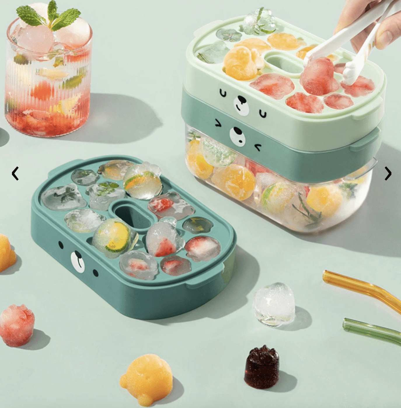 Molde hielo con recipiente