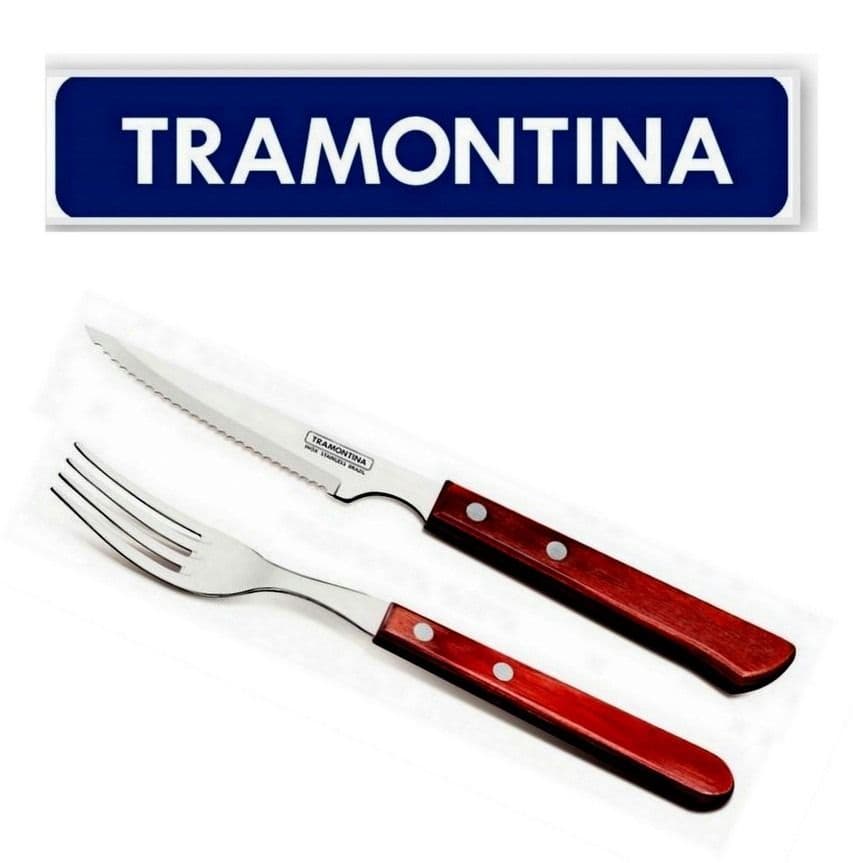 Cuchillo y tenedor polywood set x 6