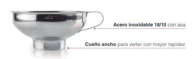 Embudo boca ancha acero inoxidable