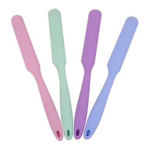 Espátula silicona punta fina entera colores pastel