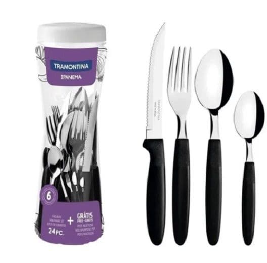 Set cubiertos ipanema negros Tramontina