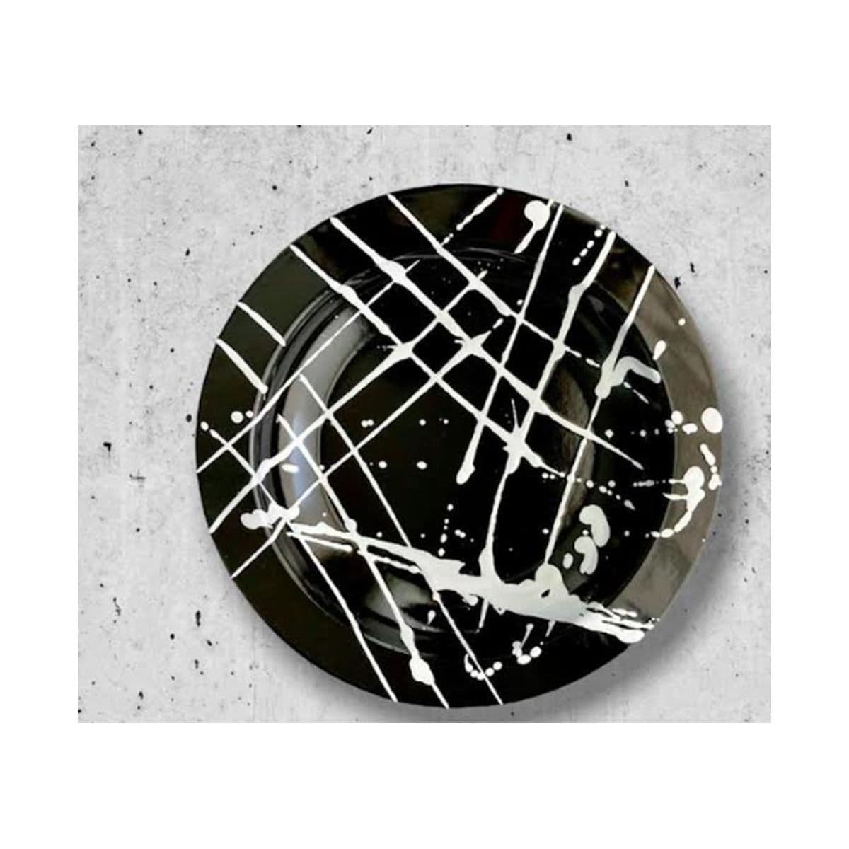 Plato hondo enlozado con pintitas