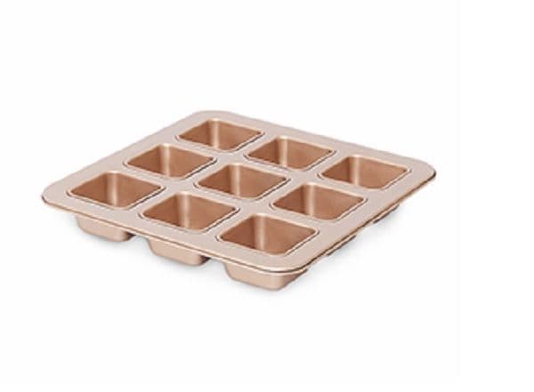 Molde brownis x 9 antiadherente pesado