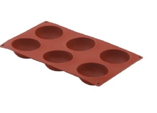 Molde semi esfera silicona x 6 italiano