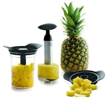 Pelador de ananá acero inoxidable con recipiente