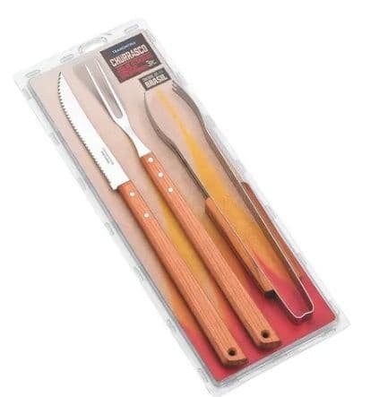 Set parrilla mango madera
